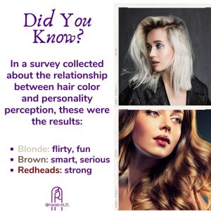 Relationship between hair color and personality perception