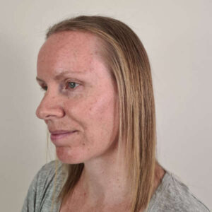 Stacey after keratin hair treatment