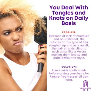 Tangles and Hair Knots on a daily basis for curly hair