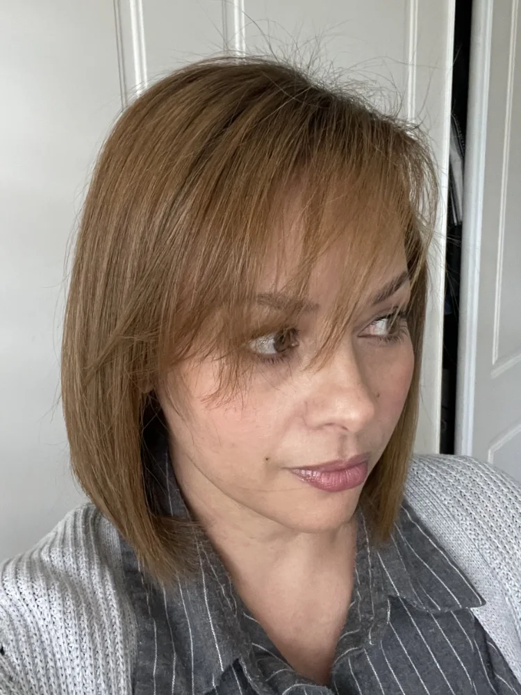 Front view of Charnelle’s hair after treatment